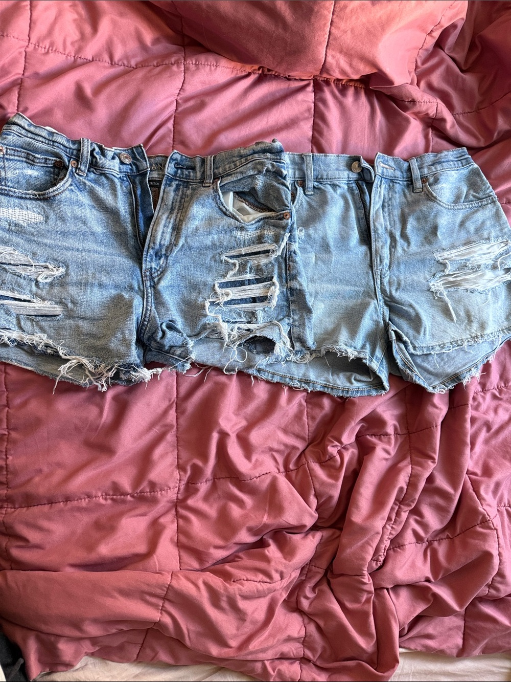 American eagle Light Wash Distressed Denim Shorts